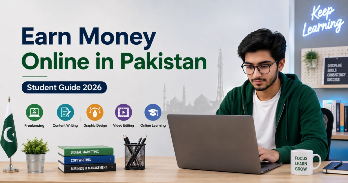 Pakistani student learning online skills and earning money through freelancing